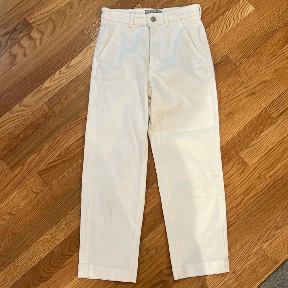 EUC white Everlane straight leg crop